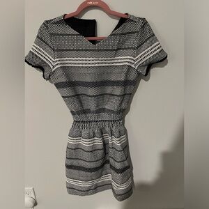 Maje women’s black and white stripe mini dress, size 3